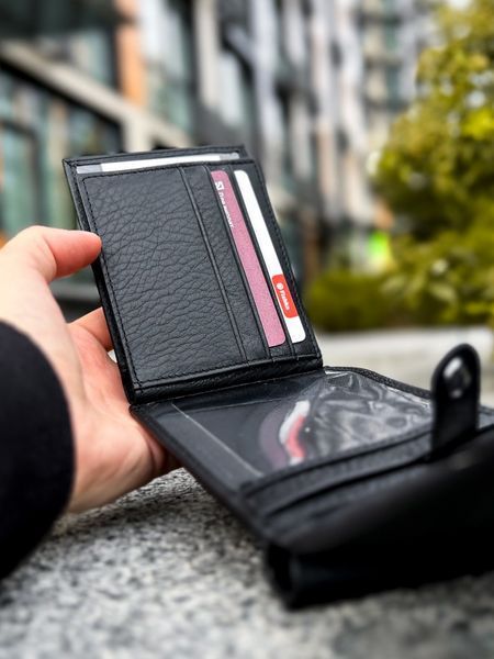 Гаманець Fold, Додаткові відділення, Чоловіче шкіряне портмоне, Натуральна шкіра v170 фото